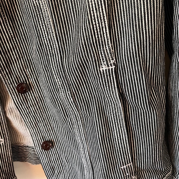 Chico's-Striped Jean Jacket- M/Chico's size 2 - Picture 4 of 4